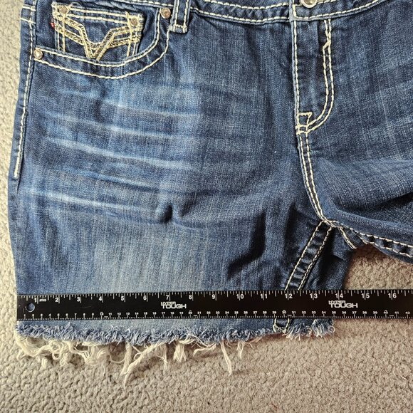Vigoss Denim Shorts Womens 24 Blue Dallas Cut Off Frayed Hem Distressed Jean - Picture 11 of 16
